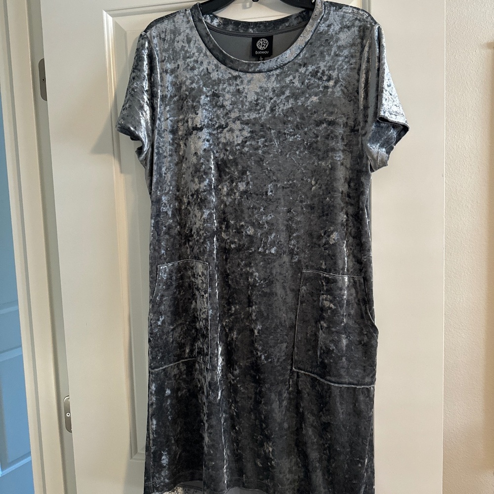 Bobeau Crushed Velvet Dress